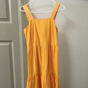 J Crew Factory Embroidered Scalloped Tiered Dress